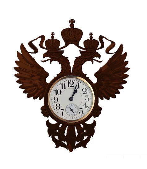 Часы №6 Орел резной двуглавый Часы №6 Орел резной двуглавый